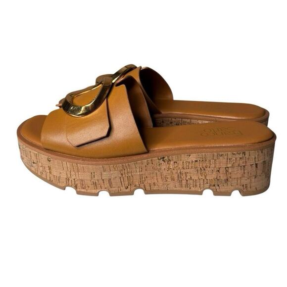 Franco Sarto NEW Women's Hoda Platform Slide Sandals Vegan Camel Size 9 Capsule - Picture 6 of 7